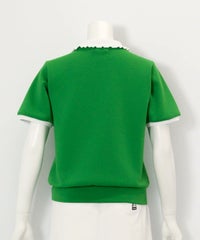 フリル襟UV冷感ダンボールプルオーバー後（グリーン）