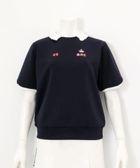 フリル襟UV冷感ダンボールプルオーバー（ネイビー）