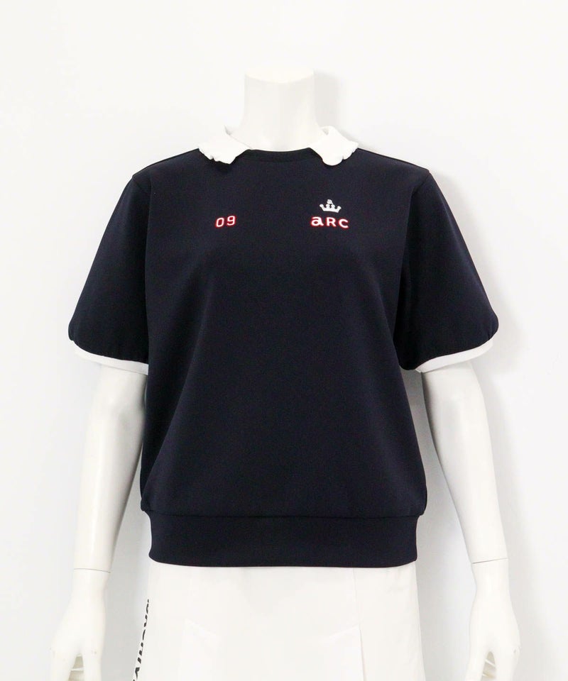 フリル襟UV冷感ダンボールプルオーバー（ネイビー）