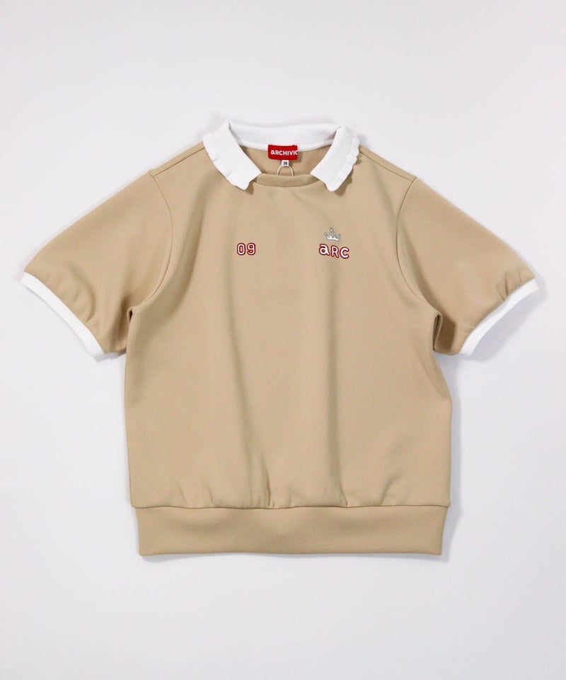 フリル襟UV冷感ダンボールプルオーバー（ベージュ）