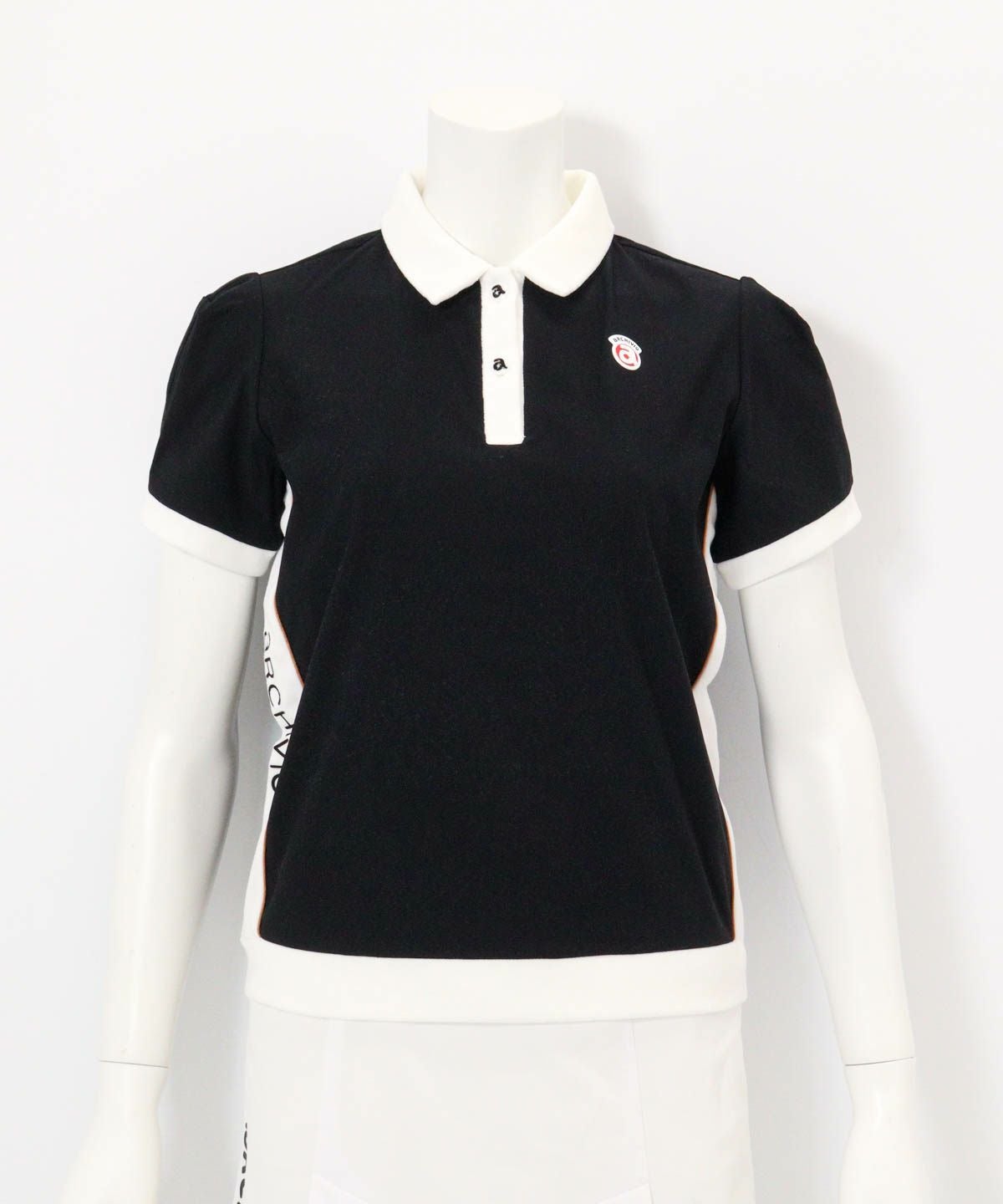  綿ベロア切替UV冷感ポロシャツ（ブラック）