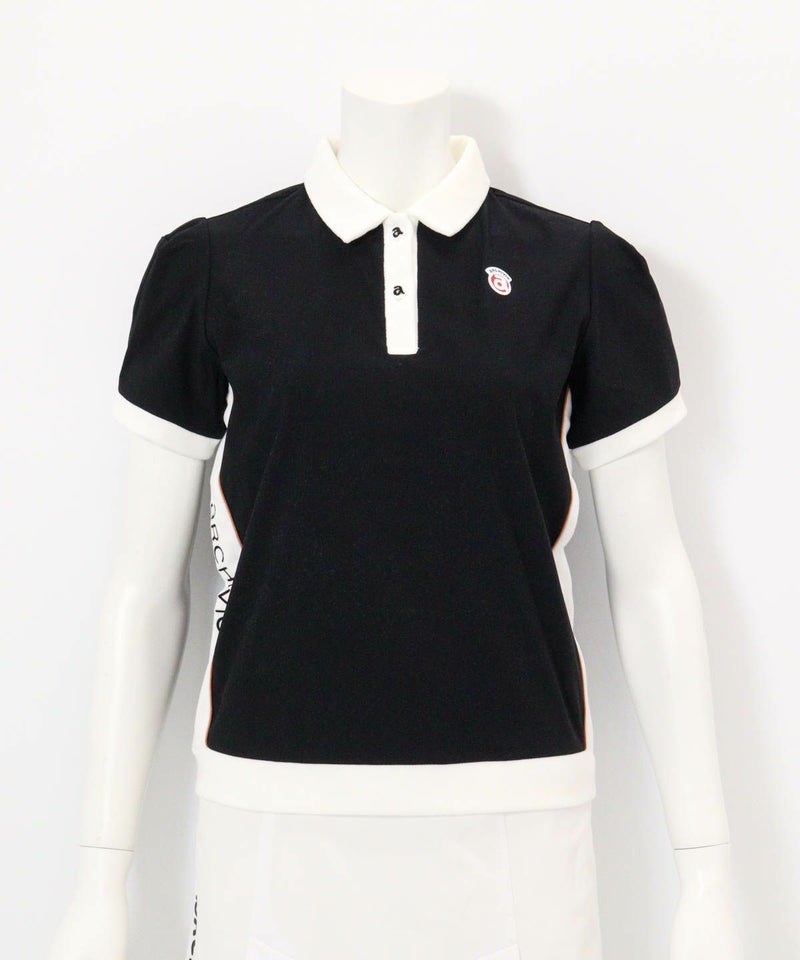  綿ベロア切替UV冷感ポロシャツ（ブラック）