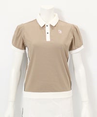  綿ベロア切替UV冷感ポロシャツ（ベージュ）