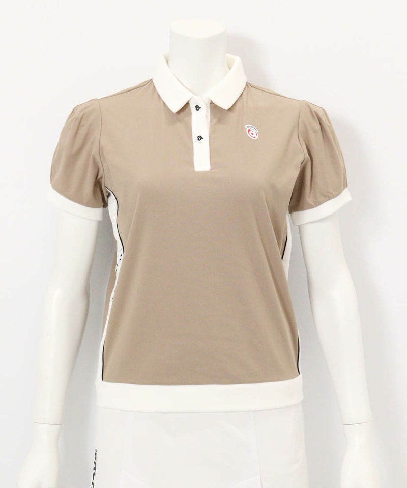  綿ベロア切替UV冷感ポロシャツ（ベージュ）