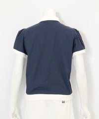  綿ベロア切替UV冷感ポロシャツ後（グレー）