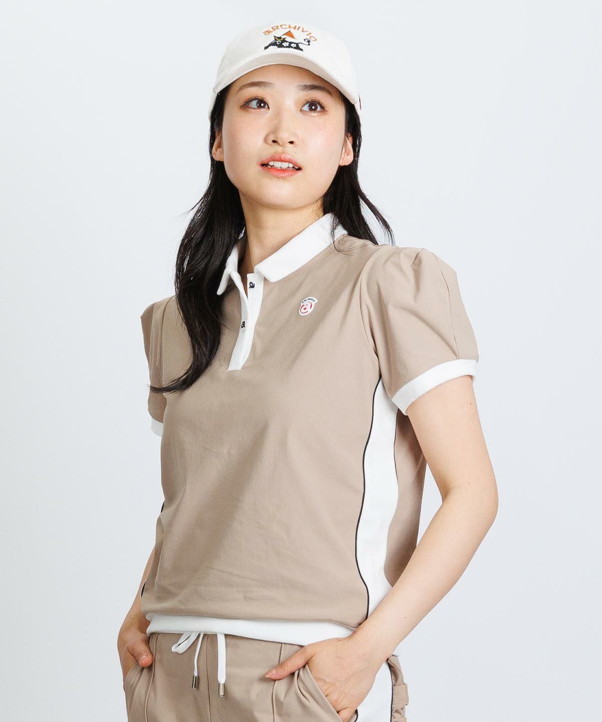 綿ベロア切替UV冷感ポロシャツ|アルチビオ - ゴルフウェアや婦人服通販