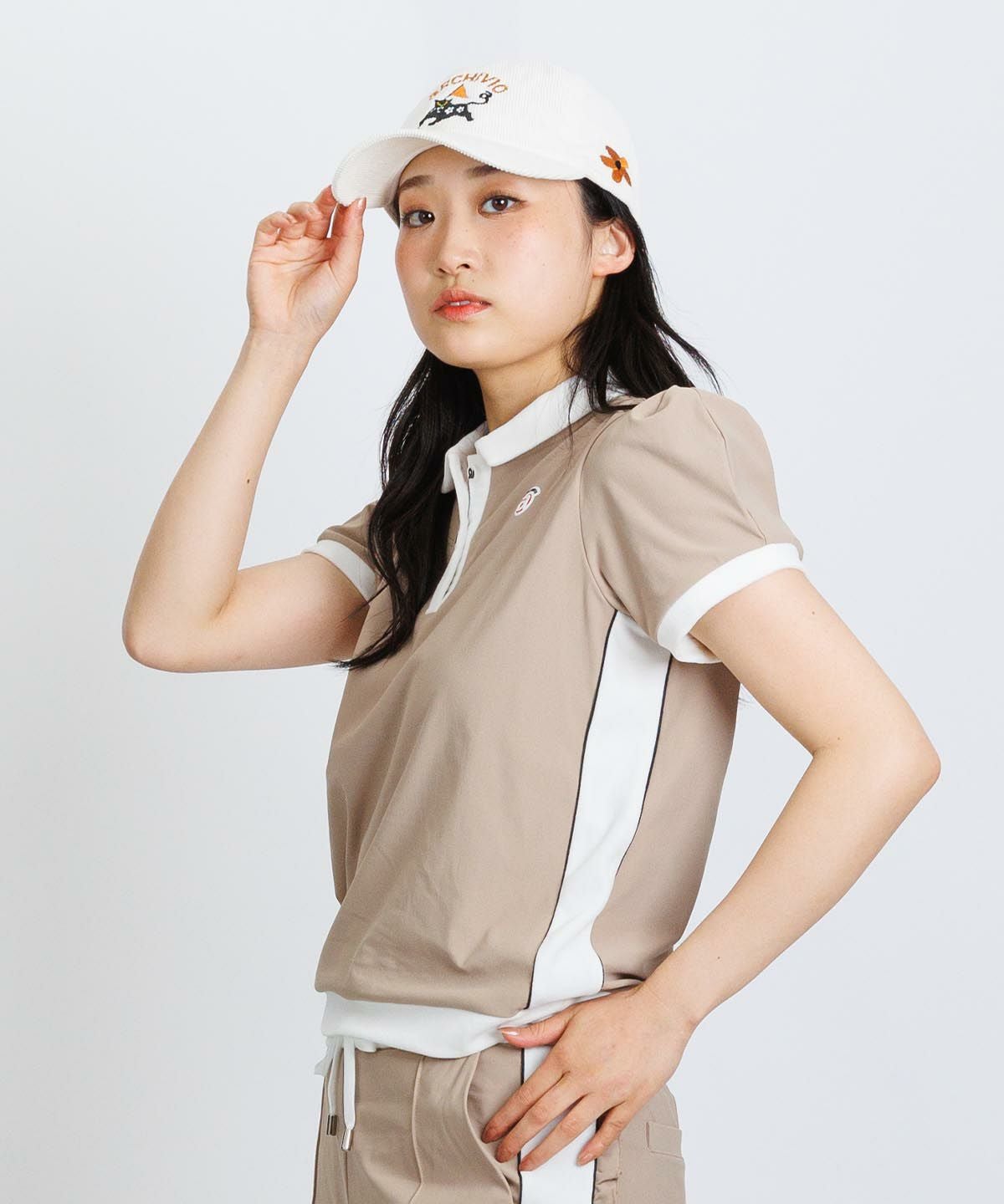 綿ベロア切替UV冷感ポロシャツ|アルチビオ - ゴルフウェアや婦人服通販