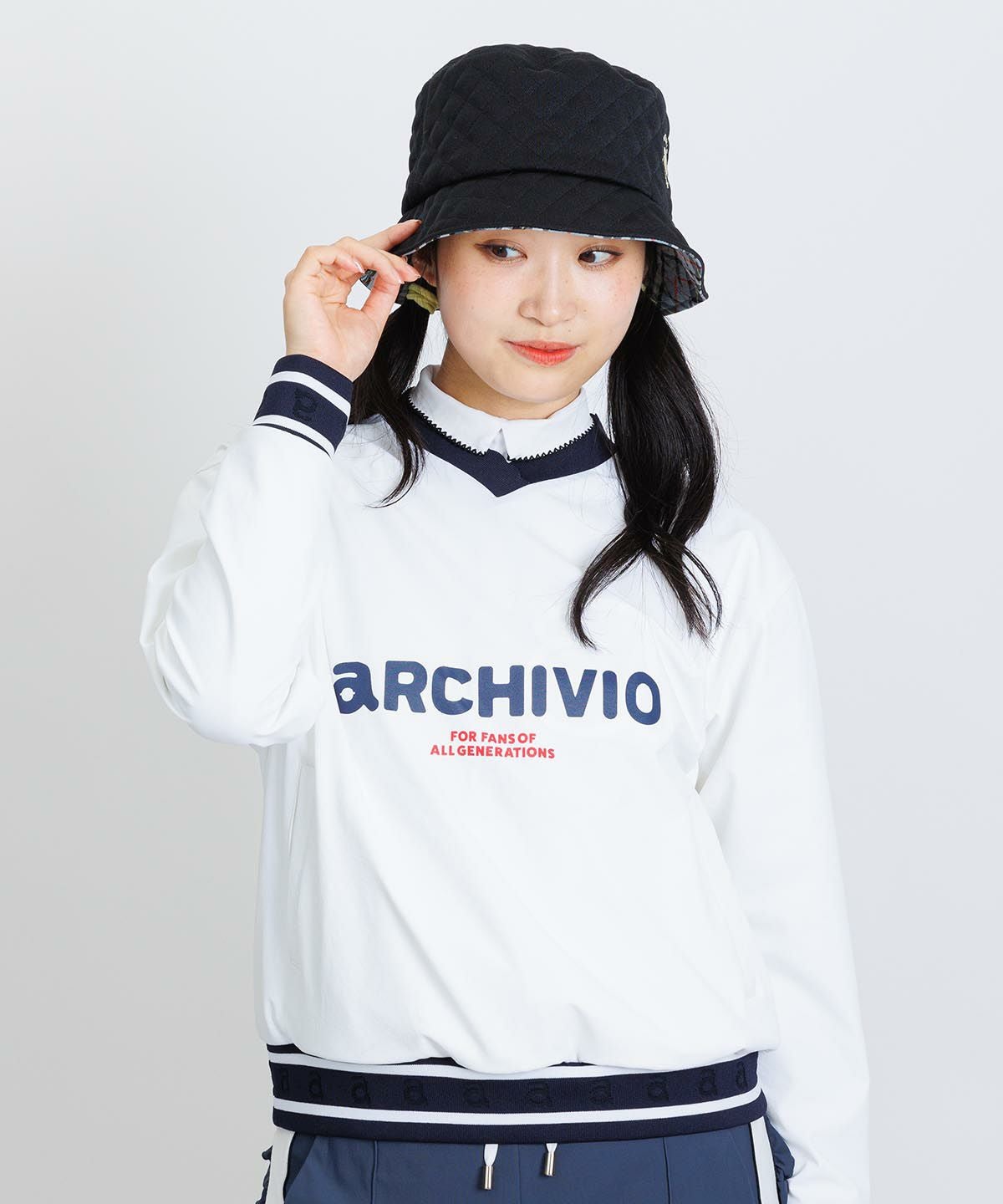 ポーチ付カレッジ風プルオーバー|アルチビオ - ゴルフウェアや婦人服通販