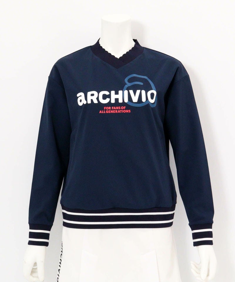 ポーチ付カレッジ風プルオーバー(ネイビー)