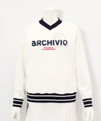 ポーチ付カレッジ風プルオーバー(ホワイト)