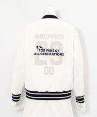 ポーチ付カレッジ風プルオーバー後(ホワイト)