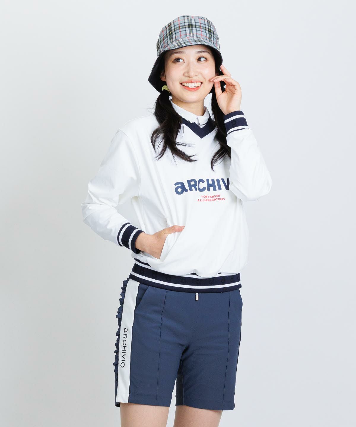 ポーチ付カレッジ風プルオーバー|アルチビオ - ゴルフウェアや婦人服通販