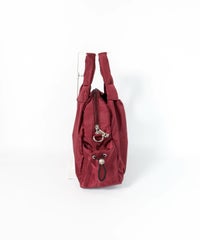 ショルダー付三層型バッグ横（レッド）