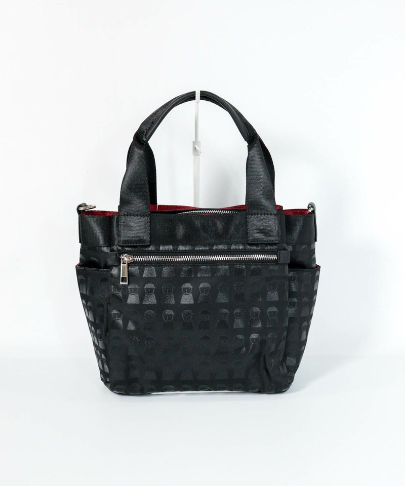 ショルダー付ピコ柄バッグ（ブラック）後ろ