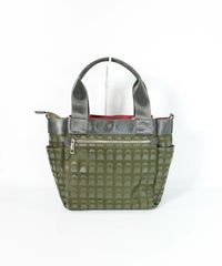 ショルダー付ピコ柄バッグ（グリーン）後ろ