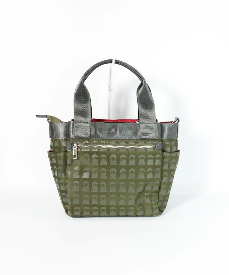 ショルダー付ピコ柄バッグ（グリーン）後ろ