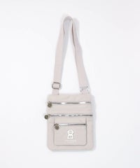 ファスナーポケットショルダーバッグ（ベージュ）