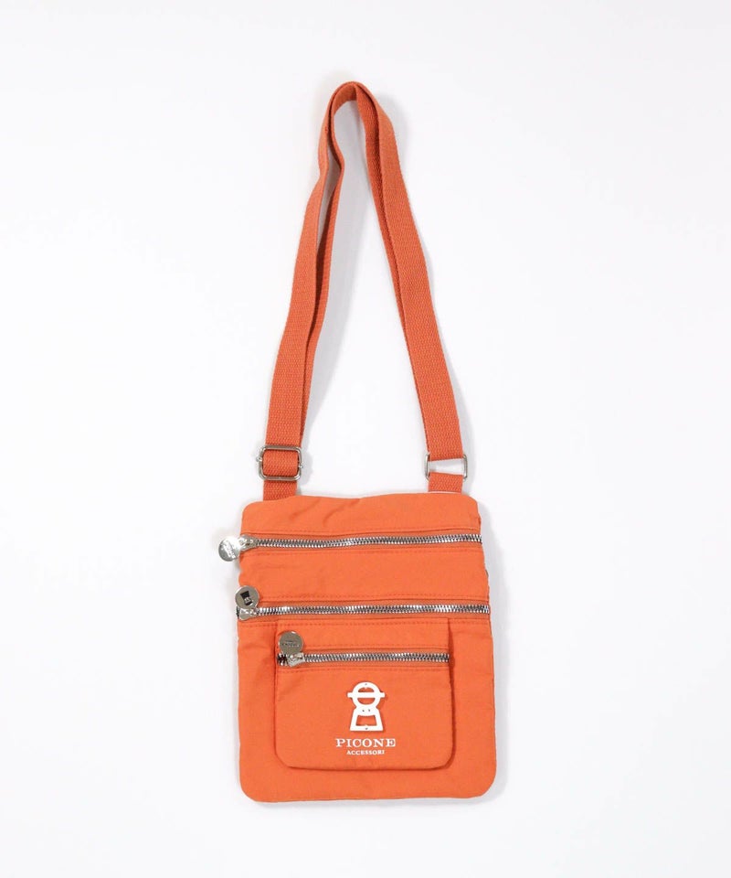 ファスナーポケットショルダーバッグ（ライトオレンジ）