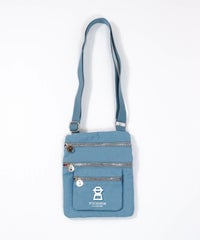 ファスナーポケットショルダーバッグ（ライトブルー）