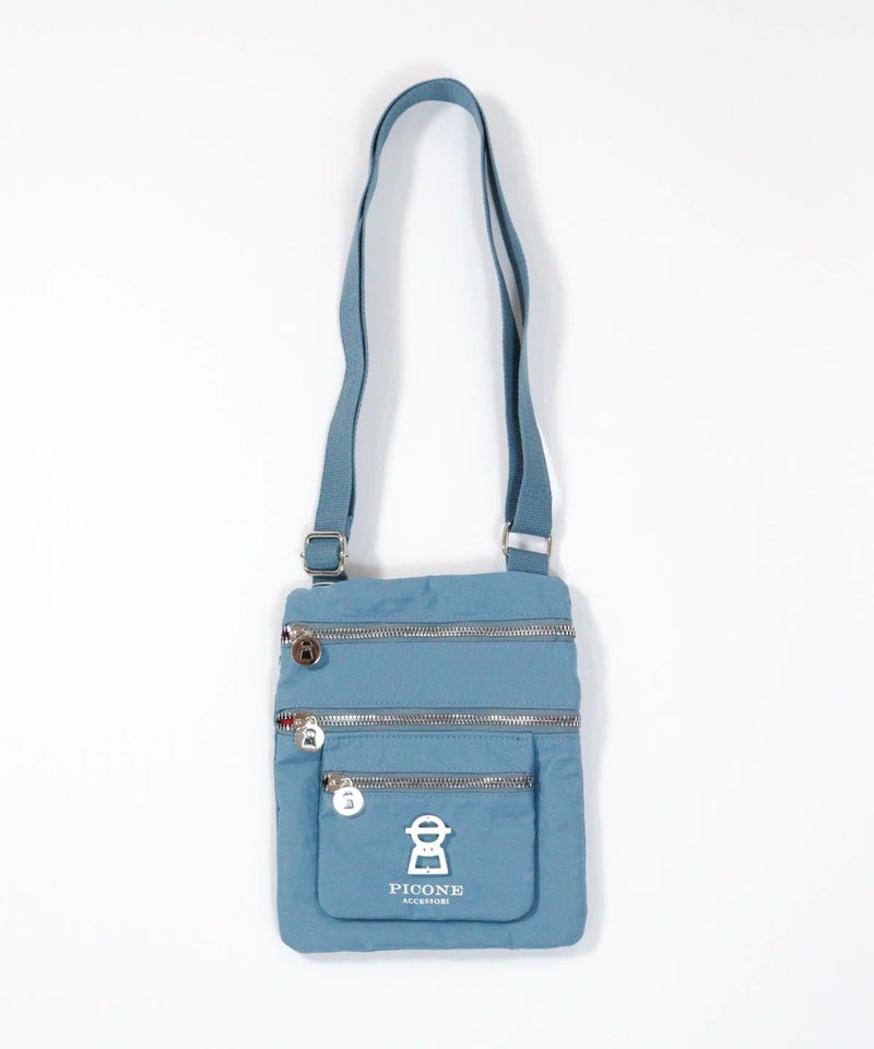 ファスナーポケットショルダーバッグ（ライトブルー）