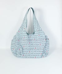 総柄ナイロントートバッグ（ブルー）