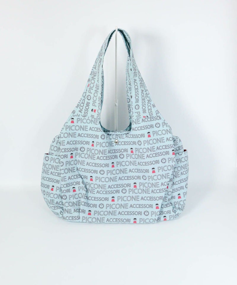 総柄ナイロントートバッグ（ブルー）