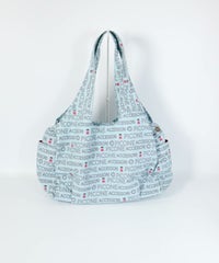 総柄ナイロントートバッグ後（ブルー）