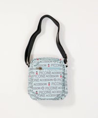  総柄ナイロンショルダーバッグ（ブルー）