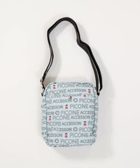  総柄ナイロンショルダーバッグ後（ブルー）