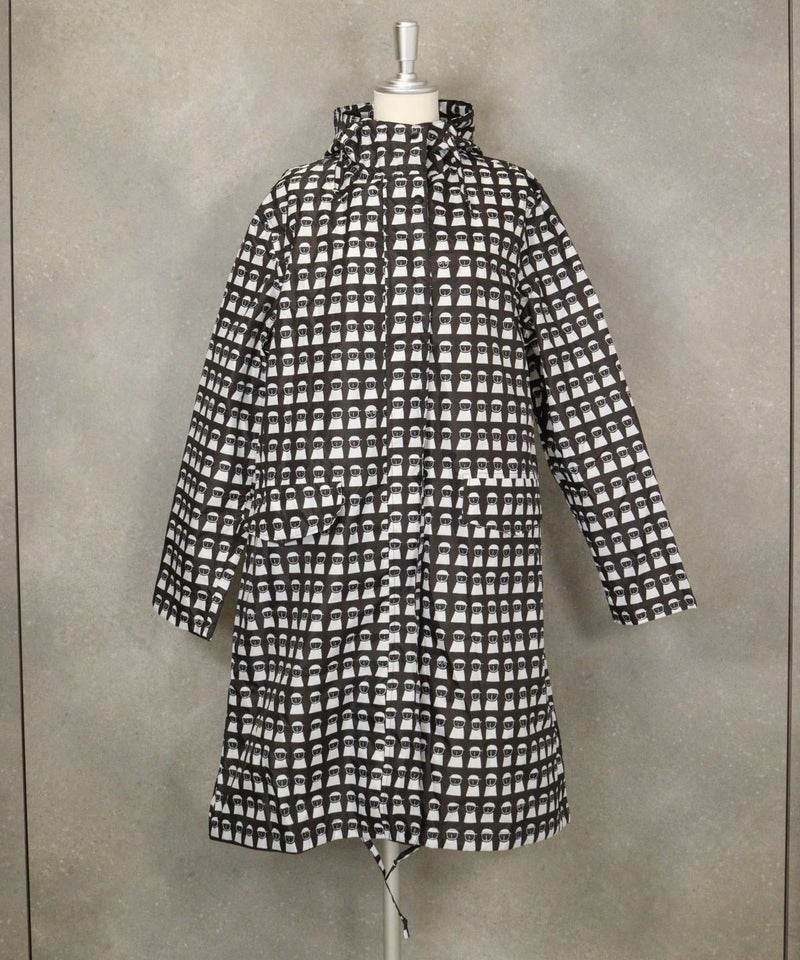  ピコ総柄レインコート（ブラック）