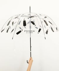 ビッグピコ柄ビニール傘(ブラック）