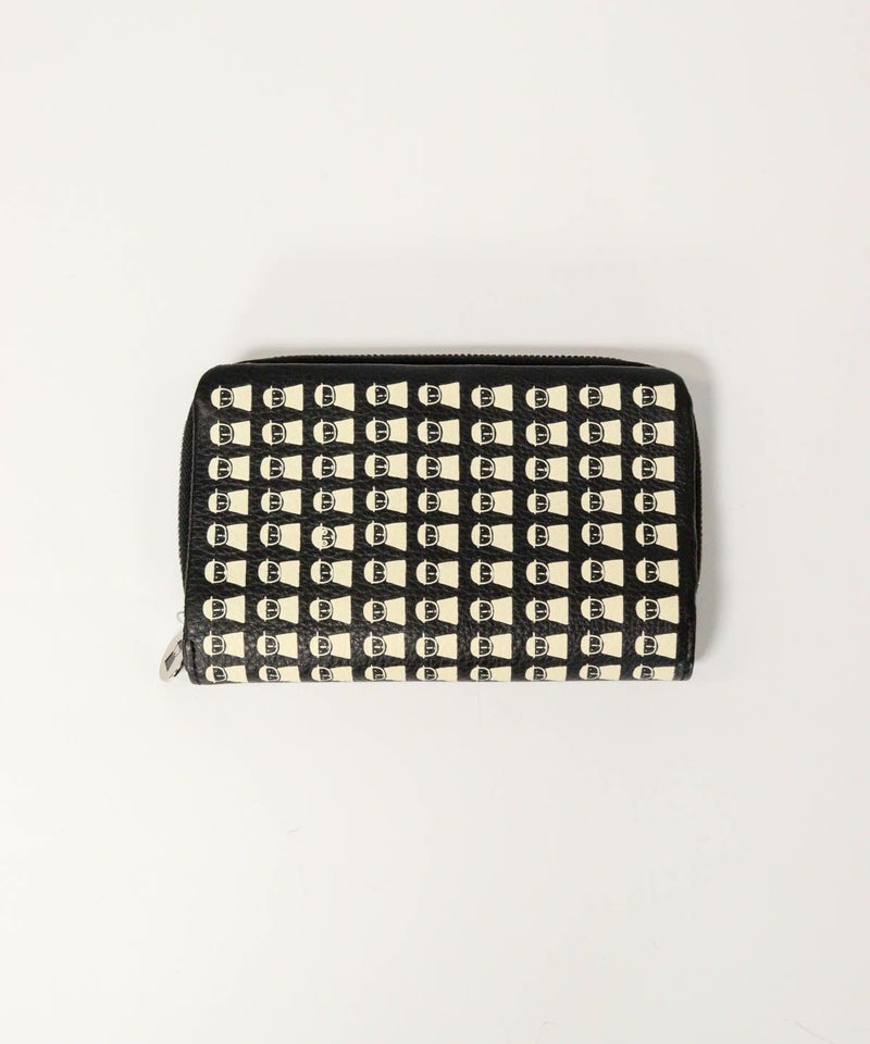 ピコ柄二つ折り財布後（ブラック）