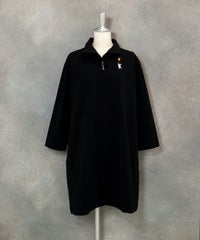 スキッパー襟七分袖冷感ワンピース（ブラック）