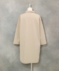 スキッパー襟七分袖冷感ワンピース（ベージュ）後ろ