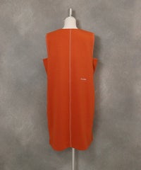 発熱保温ポンチワンピース(オレンジ)後ろ