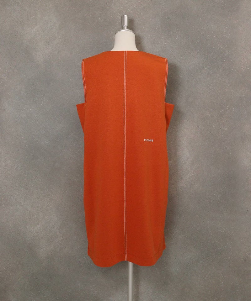 発熱保温ポンチワンピース(オレンジ)後ろ