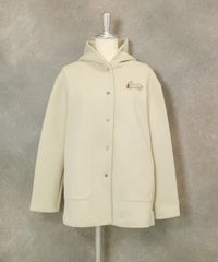 ブローチ付フードコート（ベージュ）