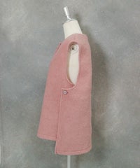  ウール混パイルベスト横（ピンク）