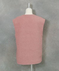  ウール混パイルベスト後（ピンク）