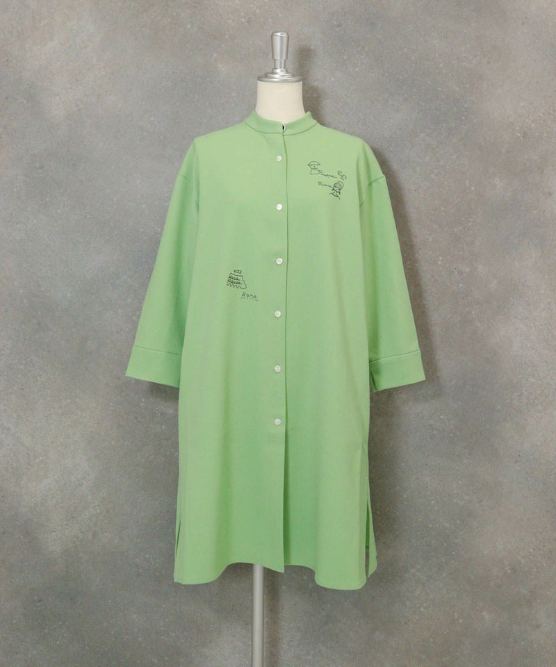 ツムギートロングブラウス（グリーン）