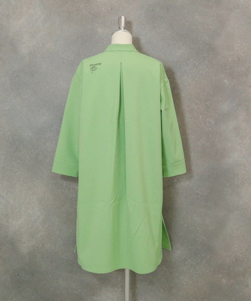 ツムギートロングブラウス（グリーン）後ろ