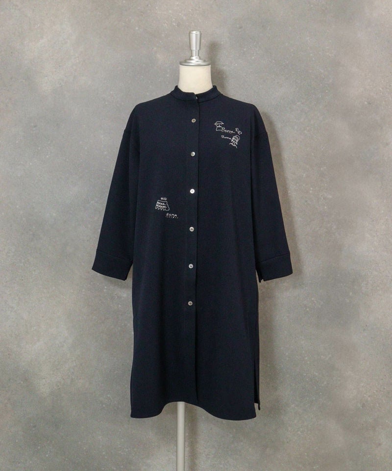 ツムギートロングブラウス（ネイビー）