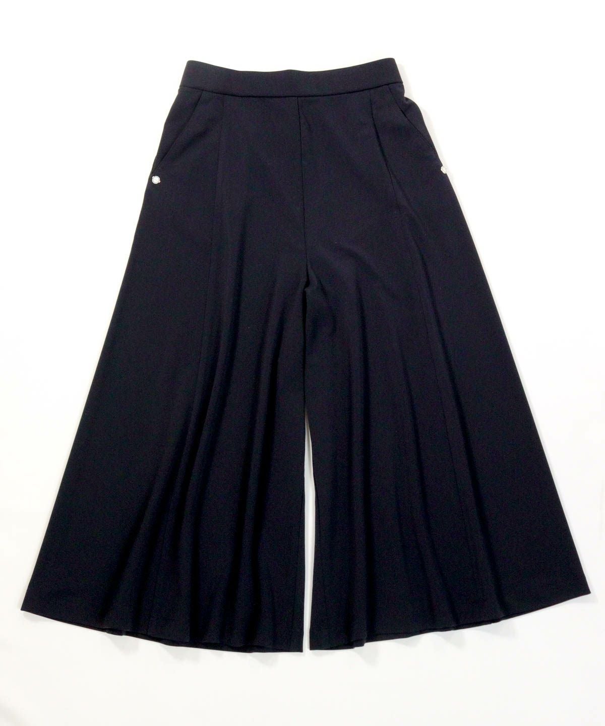 マットポンチ八分丈ワイドパンツ（ネイビー）