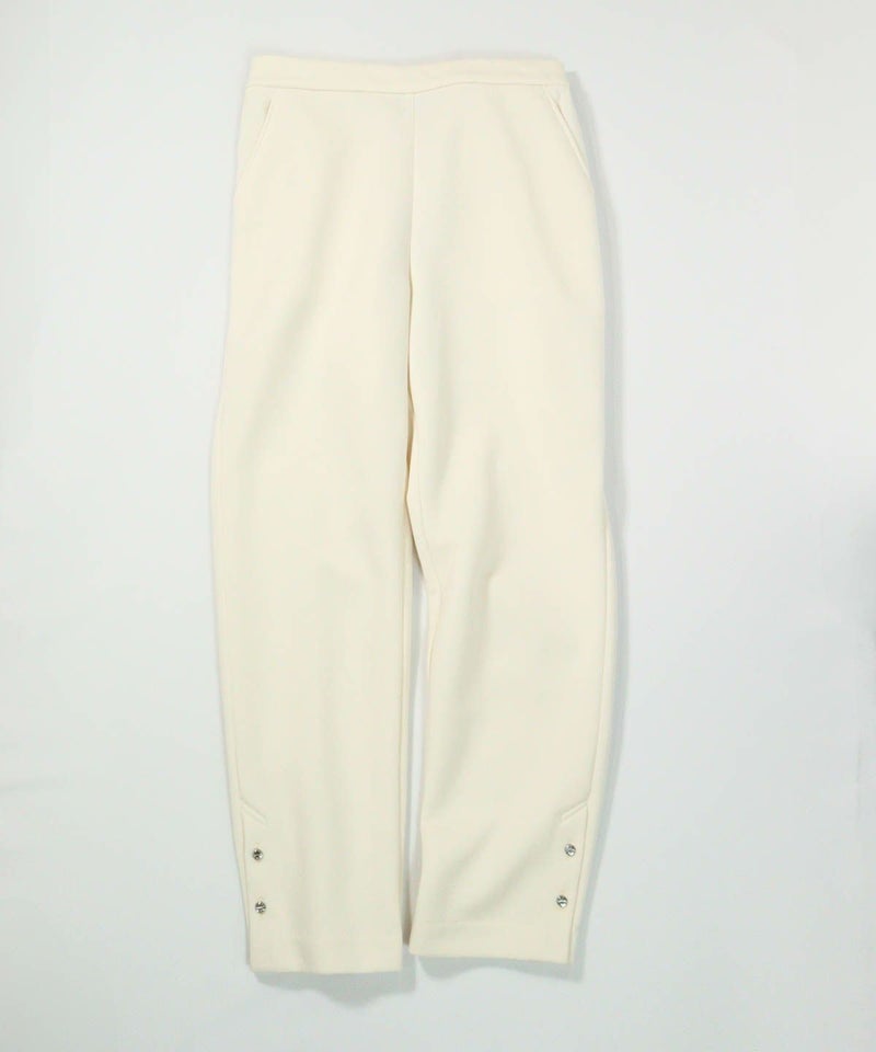 裾ボタンハニカムパンツ（ホワイト）