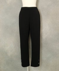 裾ボタンハニカムパンツ（ブラック）
