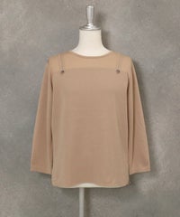 レイヤード風デザインニット(ベージュ)前