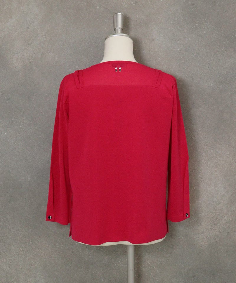 レイヤード風デザインニット(ピンク)後ろ