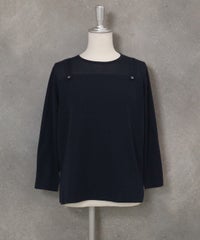 レイヤード風デザインニット(ネイビー)前