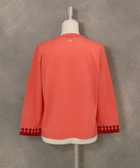 ウール100％アンサンブル風2WAYニット(オレンジ)後ろ