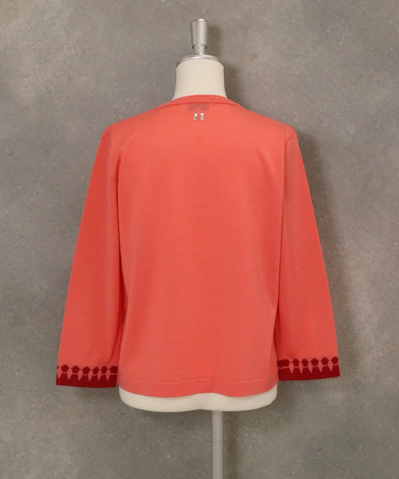 ウール100％アンサンブル風2WAYニット(オレンジ)後ろ